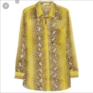 Equipment button up snakeskin blouse